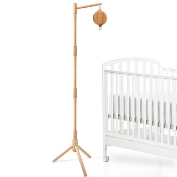 Floor-Standing Crib Mobile Arm with Music Box Inch Wooden